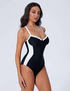 ชุดว่ายน้ำวันพีซสำหรับเด็กผู้หญิงสไตล์ใหม่ พร้อมปกแต่งระบายและลายจุด ท่อนบนแบบเสื้อกล้าม ท่อนล่างแบบบิกินี่ แห้งเร็วและเป็นมิตรกับสิ่งแวดล้อม - Product Image 4