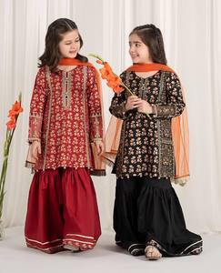 Ensemble Sharara ethnique pour filles avec imprimé et dupatta – Tenue de fête traditionnelle pour enfants - Product Image 5