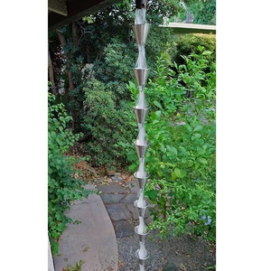 Chaîne de pluie au design géométrique élégant, en métal noir thermolaqué, pour gouttière, robuste - Product Image 6