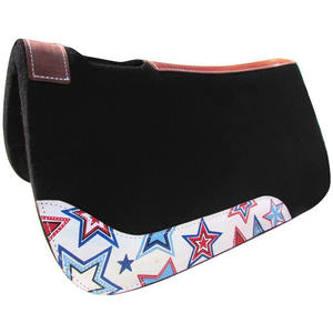 Almohadillas de fieltro para silla de montar de alta calidad con estampado de estrellas rojas, blancas y azules, almohadillas de montar occidentales de gran calidad. - Product Image 1