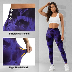 Leggings de sport sans couture pour femmes, taille haute, effet push-up, pour yoga, fitness, course à pied, vêtements de sport - Product Image 3