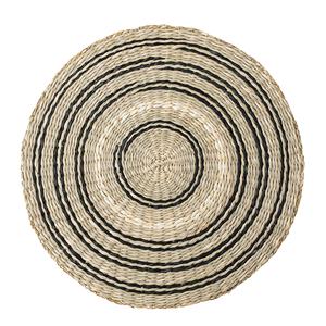 En gros, Set de table bohème en jonc de mer noir géométrique tressé, Sous-verre en paille, Protection de plat résistante à la chaleur, Décoration de salle à manger de luxe - Product Image 1