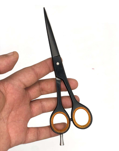 Ciseaux de coiffure professionnels en acier inoxydable noir mat personnalisés pour salon de coiffure, avec boîte - Product Image 2