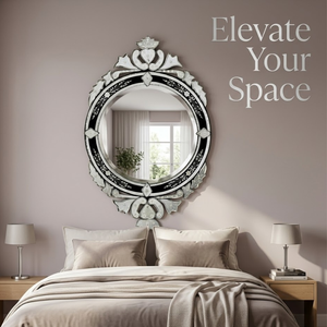 Miroir mural décoratif baroque vénitien orné |   Miroir en verre vintage antique de luxe pour le salon, la chambre à coucher, la décoration de la maison - Product Image 2