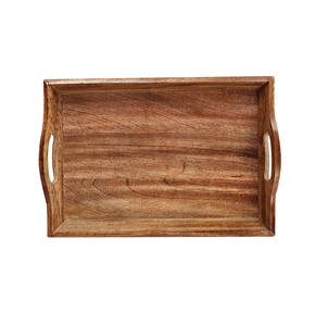 Bandeja DE SERVICIO DE MADERA rectangular de diseño personalizado del exportador del fabricante indio con asas Venta caliente a bajo precio - Product Image 2