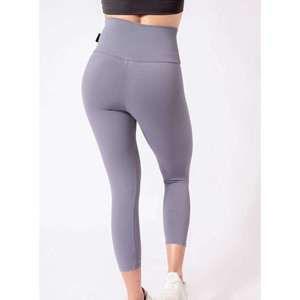 Leggings de yoga taille haute longueur cheville avec logo thermocollé, en Spandex et Polyester, sans couture, extensibles dans les quatre sens - Product Image 3