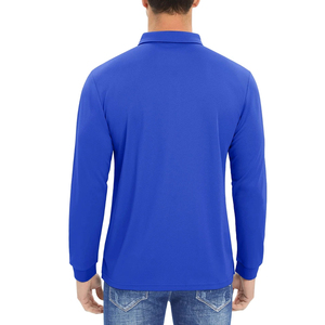 Polo à manches longues pour homme de qualité supérieure, décontracté, en coton, avec logo personnalisé, poche, tricoté, respirant, vente en gros, polos de golf - Product Image 2