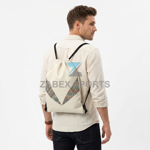 ZABEX SPORTS Canvas <b>Drawstring</b> <b>Backpack</b> Unisex Gym Bag with Letter Logo Design Below 23 Litre Capacity - Product Image 6