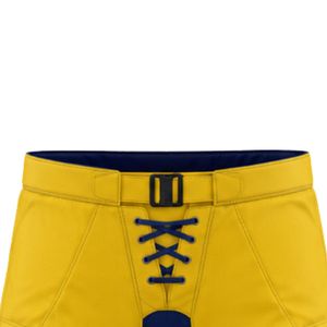 Shorts de hockey sur glace jaunes et bleu marine, équipement de protection léger, uniforme d'équipe athlétique, shorts confortables pour les entraînements et les matchs sportifs - Product Image 3