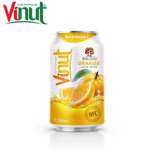 330ml Bebida de jugo de naranja Jugo real Sabor original OEM Etiqueta privada Bebida enlatada por Vietnam Fabricante GMP Certificado - Product Image 1