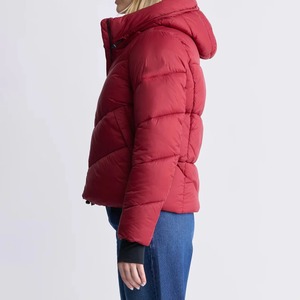 Cropped Quilted <b>Womens</b> Down <b>Jacket</b> Stand Collar Zip Up Winter <b>Puffer</b> Coat <b>Long</b> Sleeve Warm Wholesale Outerwear - Product Image 4