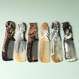 Peine de Cuerno de Búfalo Natural Hecho a Mano con Dientes Lisos para Desenredar y Peinar el Cabello, Disponible a Precio de Mayoreo - Product Image 2