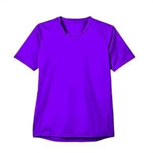 Camiseta de Manga Corta para Hombre, Corte Regular, Color Sólido, Cuello Redondo, Informal, Tejido de Punto, Secado Rápido, 100% Poliéster, Amarillo - Product Image 2