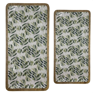Nouvel arrivage : Plateau rond en bois imprimé de motifs floraux, ensemble cadeau, décoration de table, provenant d'un fournisseur indien, idéal pour la maison et l'hôtellerie. - Product Image 6