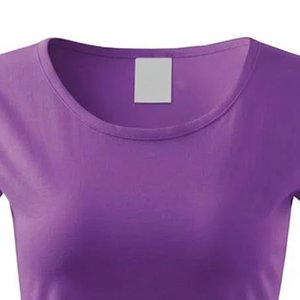 Nouveautés T-shirts personnalisés pour femmes en coton et polyester 100% respirants, couleur violette, pour filles, style streetwear, été. - Product Image 5