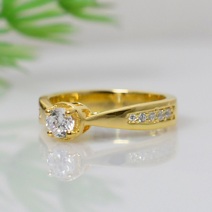 Natural Round Shape <b>Ring</b> <b>Set</b> with Moissanite Accents 925 <b>Sterling</b> <b>Silver</b> Wedding Engagement <b>Ring</b> <b>Set</b> for Women - Product Image 6