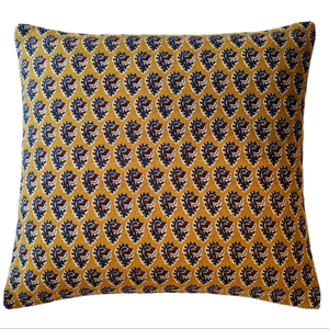 Housse de coussin en coton imprimée à la main avec passepoil, 100 % coton, rose pastèque, pour canapé, lit et décoration intérieure - Product Image 1