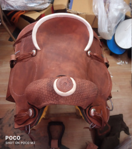 سرج الحصان الإنجليزي الغربي ، الحبال الغربية الوعرة ، منتجات ركوب الخيل من الجلد الحقيقي - Product Image 4