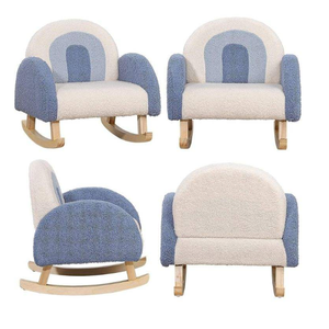Silla Mecedora de Peluche para Niños, Sillón Infantil con Tela Suave de Peluche, Respaldo Acolchado, Silla de Lectura para Guardería - Product Image 4