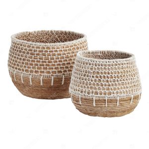 MACRAME NET <b>Woven</b> <b>Basket</b> Seagrass Hyacinth <b>Basket</b> Storage Organization Bin Craft Storage Clothes Organizer - Product Image 5
