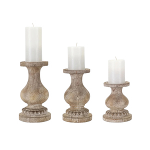Juego de 4 Portavelas de Madera de Alturas Variadas, Estilo Rústico, para Restaurante, Hotel, Eventos - Product Image 4