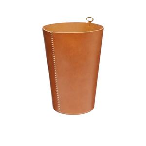 Poubelles cylindriques à poser au sol pour la maison et le bureau, en cuir véritable, faciles à transporter, design moderne - Product Image 1