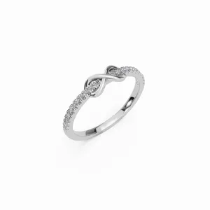 Bague en diamant de laboratoire Shine, ensemble de 18 pièces en or blanc 18 carats avec coupe brillant ronde, style luxueux, certifiée IGI pour femmes - Product Image 3