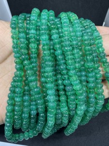 Cuentas de Calabaza de Ónix Verde Talladas a Mano, Cuentas de Calabaza de Ónix Verde Natural, Calidad AAA, Cuentas de Calabaza de Ónix Verde de 16 Pulgadas para Joyería - Product Image 5
