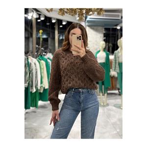 Maglione in lana a maglia spessa Mayer marrone