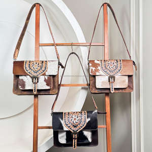 2025 Vintage Style peau de vache usiné à la main en cuir sac à bandoulière sculpture bohème sacs multi-usages vente chaude sacs pour femmes - Product Image 4