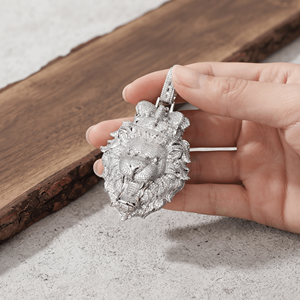 Pendentif Tête de Lion Hip Hop Iced Out en Argent 925 avec Micro-Pavé de Pierres – Vente en Gros de Bijoux Hip Hop Personnalisés - Product Image 4