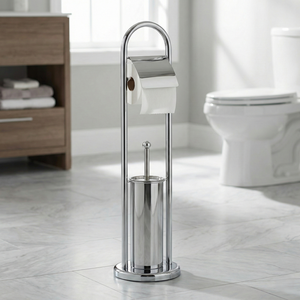Meilleure Vente Meuble de Rangement Moderne pour la Maison, Support de Papier Toilette et Brosse en Métal Chromé, Vente en Gros Taïwanaise - Product Image 2