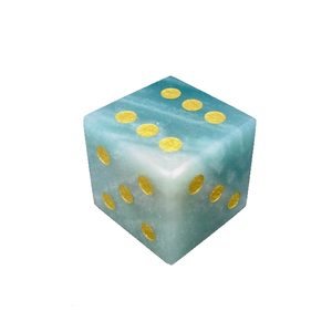 Dados de Amazonita Natural D6, Cubo de Piedra Preciosa, Dados de Cristal Grabados, Juego de Dados Personalizados - Product Image 1