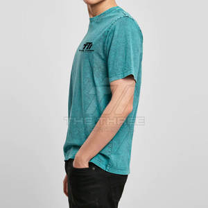 Camisetas de hombre con diseño moderno, 100% algodón, lavado ácido, color sólido, talla adulta, corte holgado, estampadas, para hombre. - Product Image 3