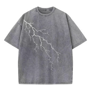 High Quality Digital Printing O-Neck Boxy Cropped Men's Custom <b>100</b>% <b>Polyester</b> Heavyweight Solid Oversized T-<b>Shirts</b> ODM - Product Image 2