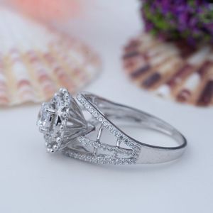 Anillo de Plata de Ley 925 con Moissanita, Anillo Doble, Hermosa Joyería de Plata de Ley, Anillo de Joyería para Mujer - Product Image 2