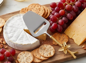 Gold Flower Handle <b>Cheese</b> <b>Knife</b> <b>Set</b> In Stainless Steel Head Elegant Durable Design Perfect For Tabletop Home And Kitchen Use - Product Image 6