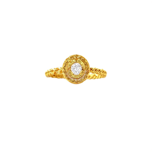 Anillo de Diamante Natural Sin Tallar Polki en Oro Amarillo o Blanco, Anillo de Boda Minimalista Ajustable - Product Image 1