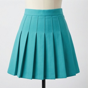 Minifalda plisada para mujer, color sólido, satén, cintura regular, para todas las estaciones - Product Image 1
