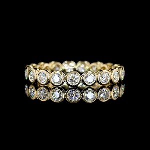 Anillo de Diamantes Redondos Brillantes de 0.75 Quilates Personalizado, Certificado por IGI, Oro Sólido de 18K, Engaste de Bisel, Anillo de Boda, Fabricante - Product Image 1