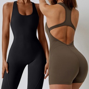 Monos deportivos sexys sin espalda para mujer, overoles de fitness, trajes de yoga, ropa de gimnasio de una pieza, body. - Product Image 5