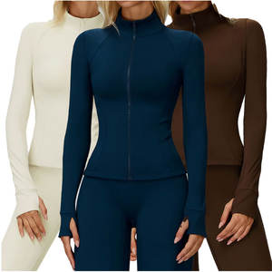 Veste polaire respirante pour femme, col montant, imprimé, avec fermeture éclair, coupe-vent et chaude, idéale pour le sport, collection automne-hiver - Product Image 1