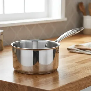 Factory Price 18cm Triply Stainless Steel Saucepan 304 Grade Heavy Duty Cooking <b>Pot</b> for <b>Soups</b> Stews Boiling Everyday Home - Product Image 2