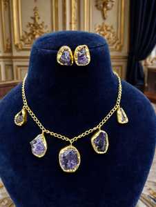 New Arrival Natural Stone Brass <b>Indian</b> Wedding Engagement Bridal <b>Jewellery</b> <b>Set</b> Daily Wear Party Anniversary Trendy <b>Jewellery</b> - Product Image 1