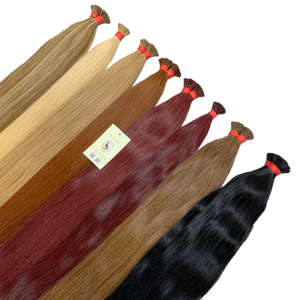 ผมต่อทำจากเคราตินย้อมสีผมคนเวียดนามย้อมสีแบบ12A ไมโครลิงก์แบบตรงเคราติน100% - Product Image 4