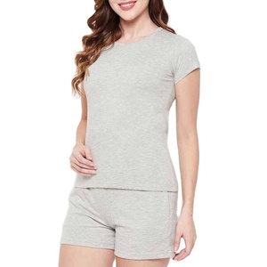 Ensembles de shorts de détente en coton pour femmes vente en gros de vêtements d'été ensemble de 2 pièces t-shirt et shorts pour femmes 2026 HI - Product Image 4