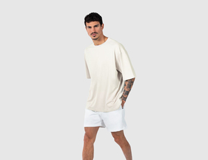 Mens Oversized O Neck <b>Short</b> <b>Sleeve</b> T-Shirt 100% Cotton Jersey Fabric Solid Color Casual Style White - Product Image 4