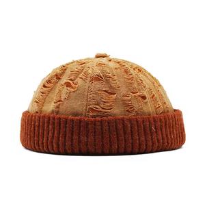 Unisex Ripped Striped Earflap Beanie Hat 100% Acrylic Street Style <b>Winter</b> <b>Cap</b> for Children Casual Wear Adjustable Knitted Ribbed - Product Image 2