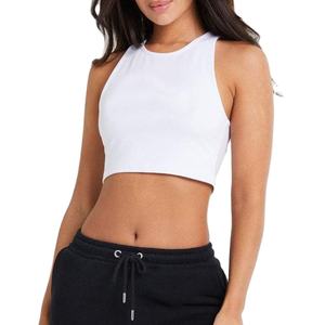 Camiseta sin mangas activa de entrenamiento para mujer 2025 Yoga deportes básico Fitness Crop Top tejido liso en blanco ropa personalizada para otoño para mujer - Product Image 2
