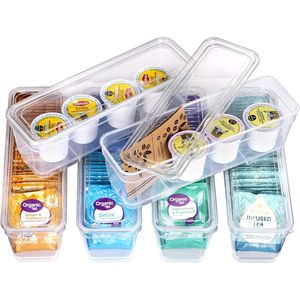 Organizzatore per la casa Long Home, confezione da 6 contenitori trasparenti in plastica con coperchi - Product Image 1